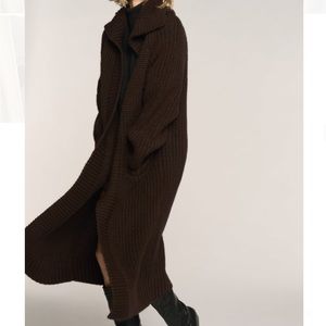 Wide Lapel Knit Coat